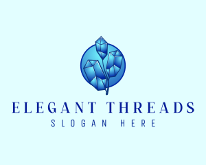 Crystal Leaf Plant logo design