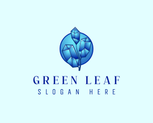 Crystal Leaf Plant logo design