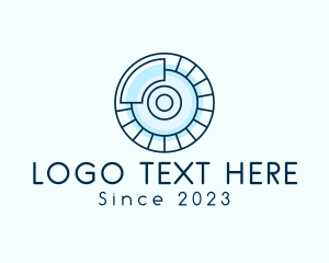 Techno - Music Record Disc logo design