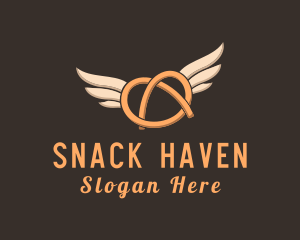 Winged Pretzel Bread logo design