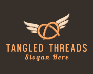 Winged Pretzel Bread logo design