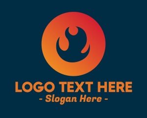 Torch - Flame Fire Circle logo design