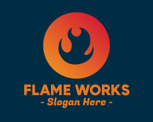 Flame - Flame Fire Circle logo design
