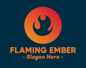 Burning - Flame Fire Circle logo design