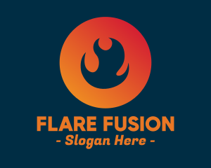 Flame Fire Circle logo design