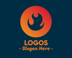 Flame Fire Circle logo design