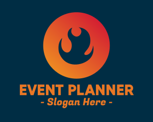 Flame Fire Circle logo design