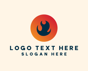 Gradient - Flame Fire Circle logo design