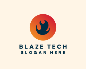 Flame Fire Circle logo design