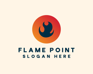 Flame Fire Circle logo design