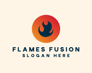 Flame Fire Circle logo design