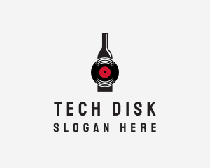 Alcoholic Drink Disk  logo design