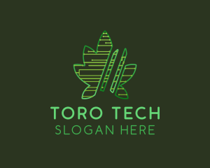 Modern Tech Marijuana logo design