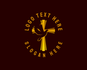 Gold - Dove Cross Church logo design