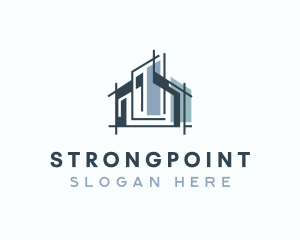 Blueprint - Building House Structure logo design