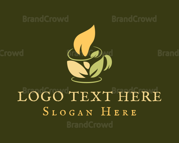 Coffee Cup Leaf Logo