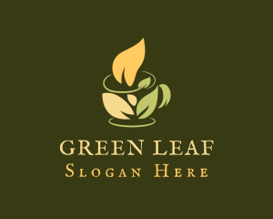 Coffee Cup Leaf logo design