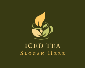 Coffee Cup Leaf logo design