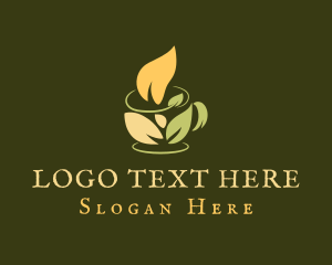 Tea Shop - Coffee Cup Leaf logo design
