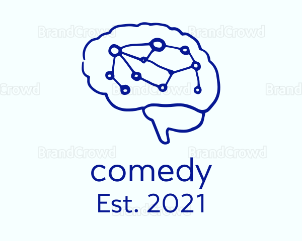 Minimalist Brain Technology Logo
