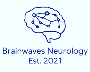 Minimalist Brain Technology logo design
