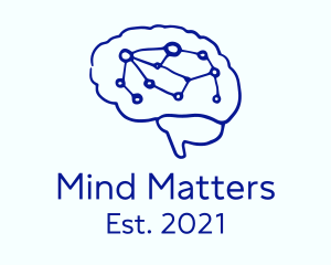 Neurologist - Minimalist Brain Technology logo design
