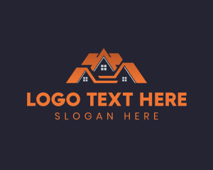 Leasing - House Roofing Construction logo design