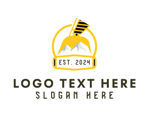 Heavy Equipment - Excavator Mountain Construction logo design