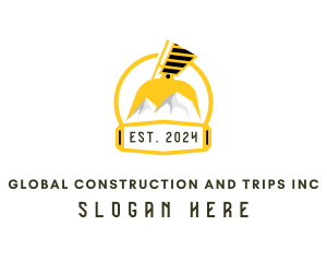 Excavator Mountain Construction logo design