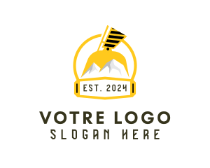 Excavator Mountain Construction logo design