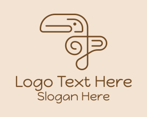 Cute Monoline Toucan  Logo