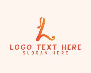 Orange - Advertising Ribbon Letter L logo design