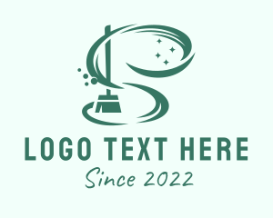 Clean - Cleaning Broom Housekeeping logo design