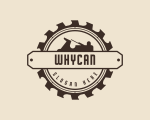 Woodwork Circular Saw Badge Logo