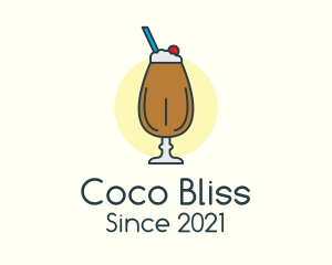 Coconut Smoothie Drink logo design