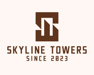 Minimalist Letter S Tower logo design