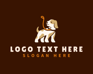 Leash - Cute Puppy Dog logo design