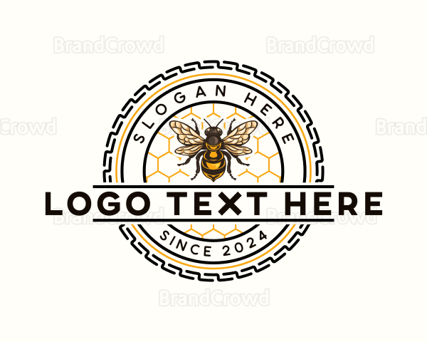 Honeycomb Honey Bee Logo