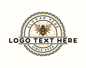 Honeycomb Honey Bee Logo