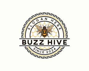 Honeycomb Honey Bee logo design