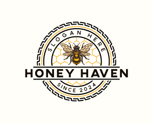 Honeycomb Honey Bee logo design