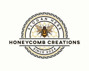 Honeycomb Honey Bee logo design