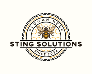 Honeycomb Honey Bee logo design