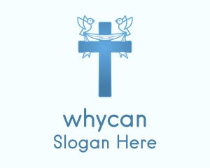 Blue Religious Cross  Logo