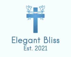 Basilica - Blue Religious Cross logo design