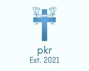 Spiritual - Blue Religious Cross logo design