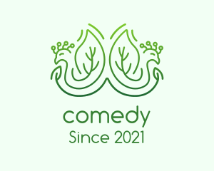 Gradient - Green Peacock Leaves logo design
