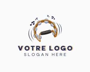 Music Equipment - Tambourine Musical Instrument logo design