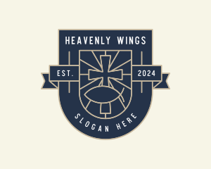 Cross Ichthys Church Heaven logo design