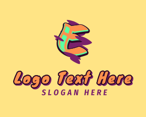 Teenager - Graffiti Art Letter E logo design